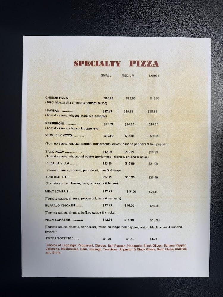 La Villa del Sabor Latino Menu image 3
